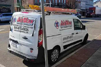 Fully equipped HVAC service truck ready for maintenance calls